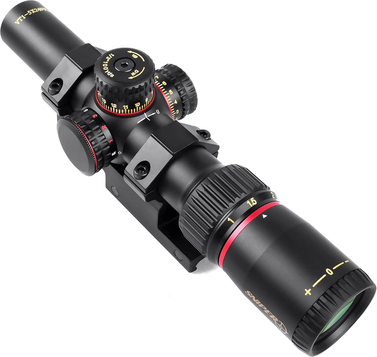 1-5X24 FFP Scope with Red/Green Illuminated Reticle and Scope Mount O792643