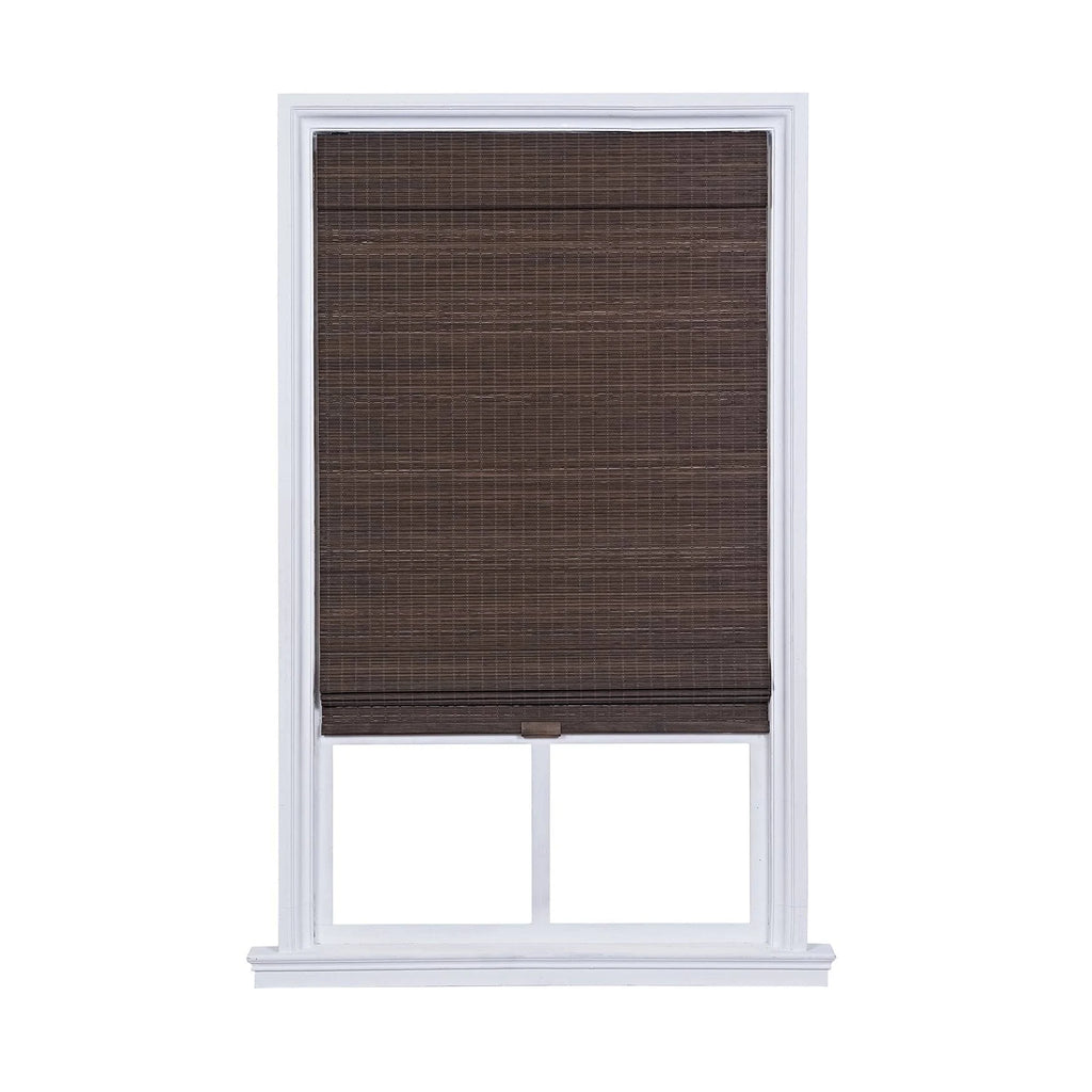 Bamboo Roman Shade 35x22 W x 64x22 L Brown D6539
