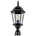 Textured Black Outdoor Post Top Light with Clear Glass V968