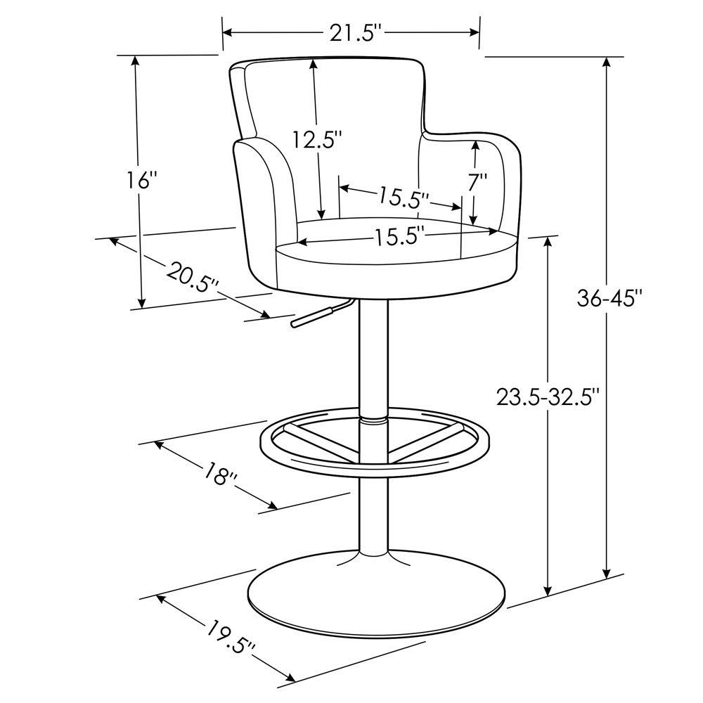 Cream Adjustable Height Swivel Bar Stool with Chrome Base Y5057