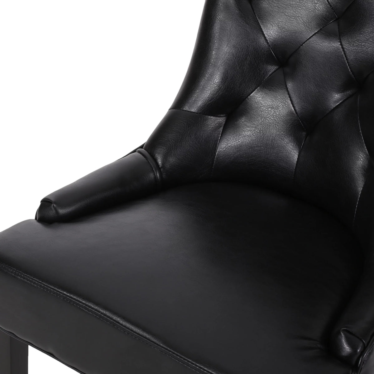 Faux Leather Dining Chairs, Set of 2, Midnight Black T270