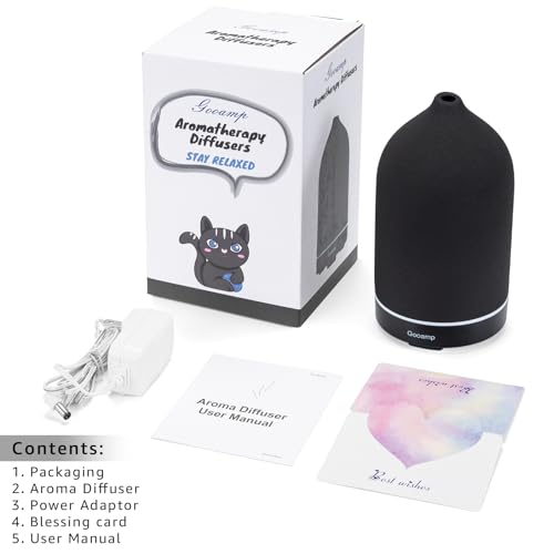 200ML Ceramic Essential Oil Diffuser with 7 Color Lights Auto Shut Off F7626
