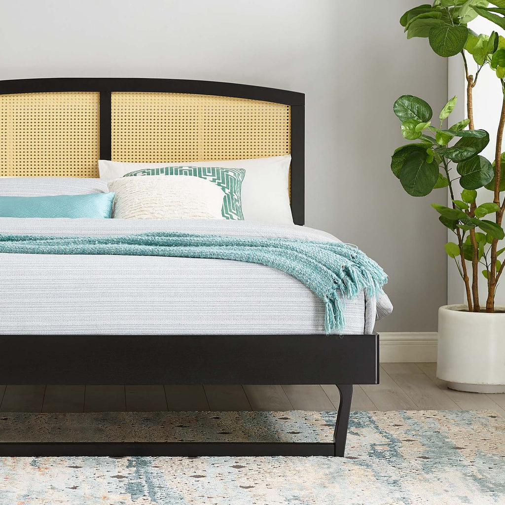 Black Wood Full Size Platform Bed Frame E881762