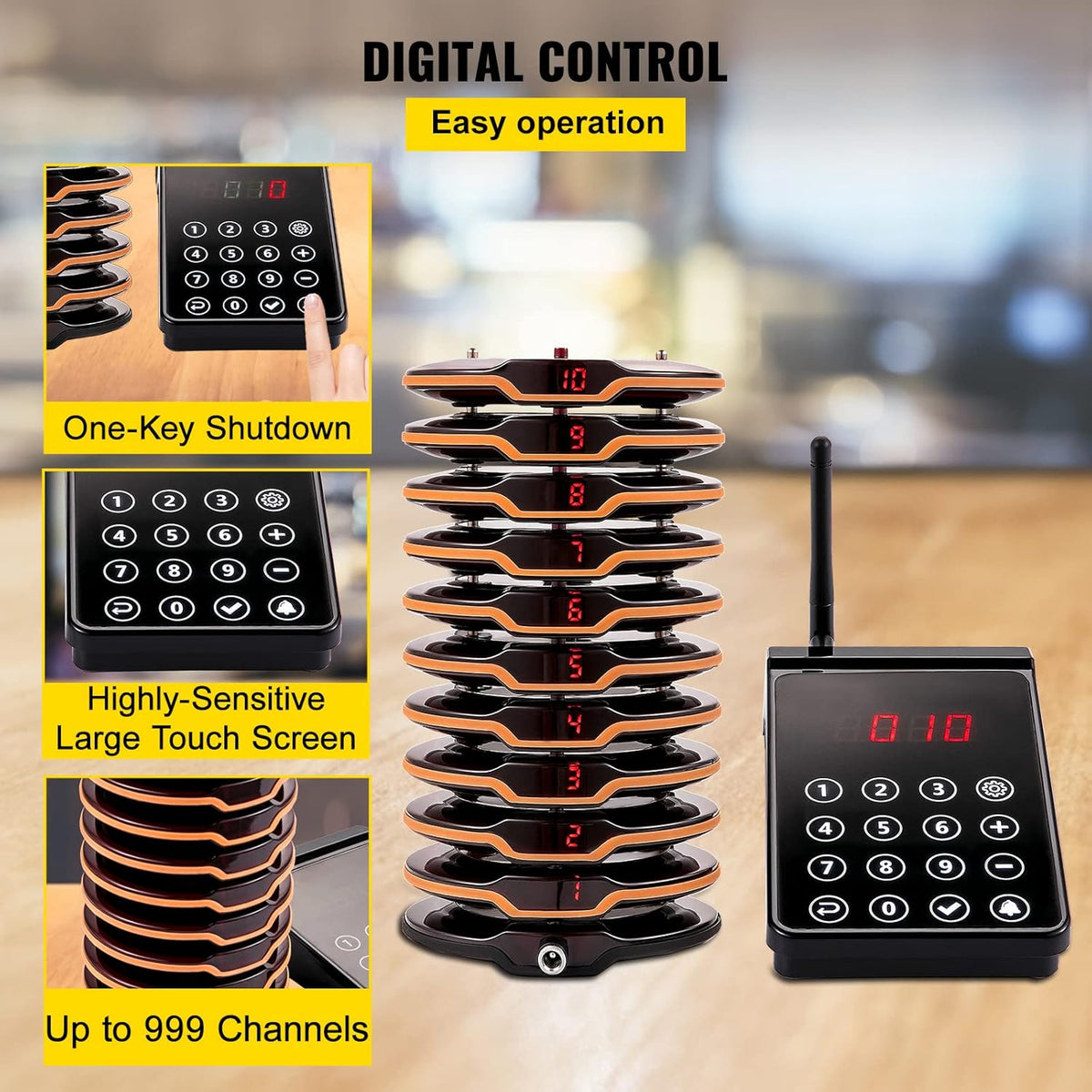 Wireless Paging System with Vibration, Flashing and Buzzer Z44737