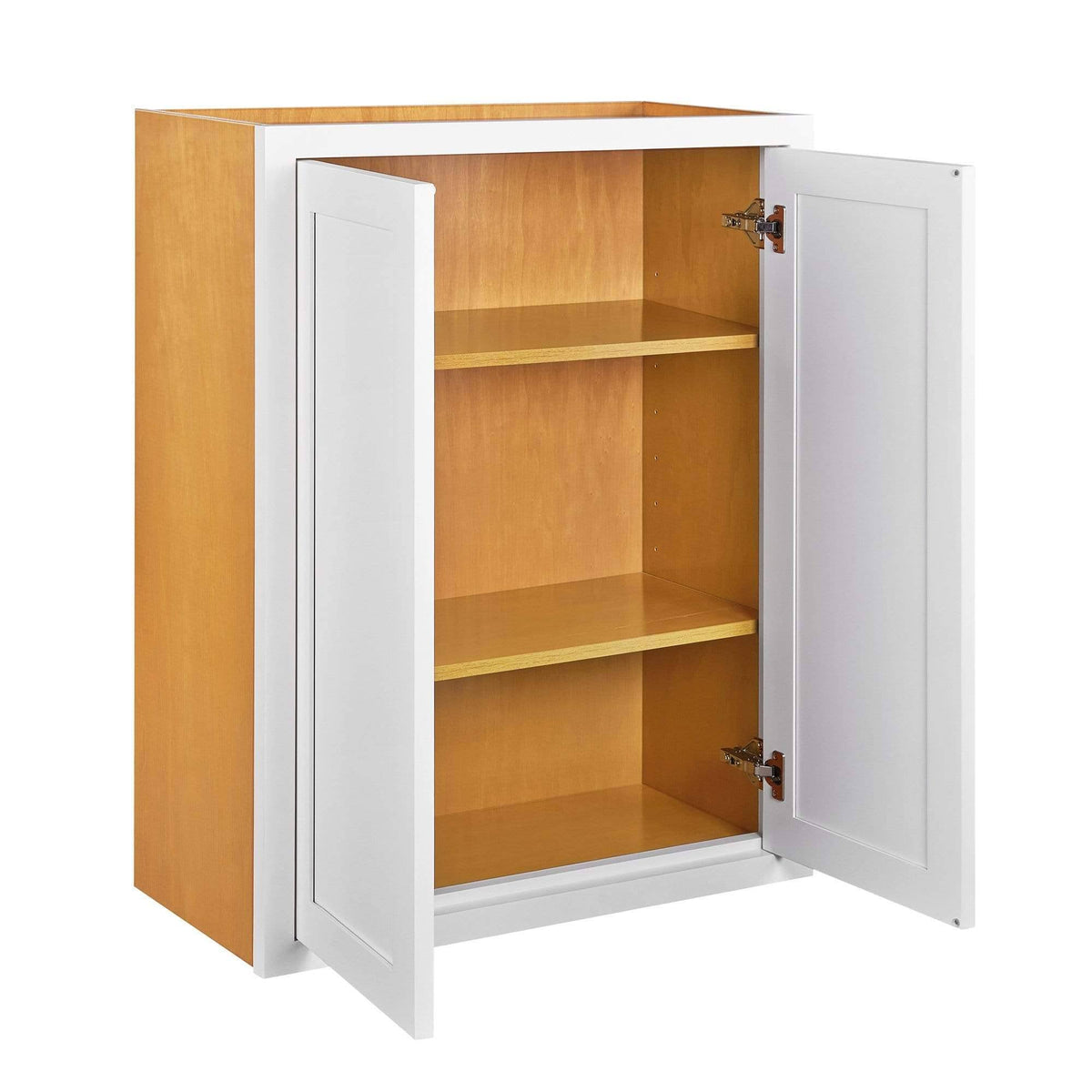 24 inch Wide 30 inch Tall 14 inch Deep Kitchen Cabinet Snow White Inset Shaker Double Door Unassembled F250177