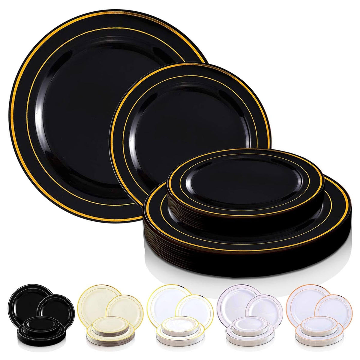White Plastic Buffet Plates 120ct P68225