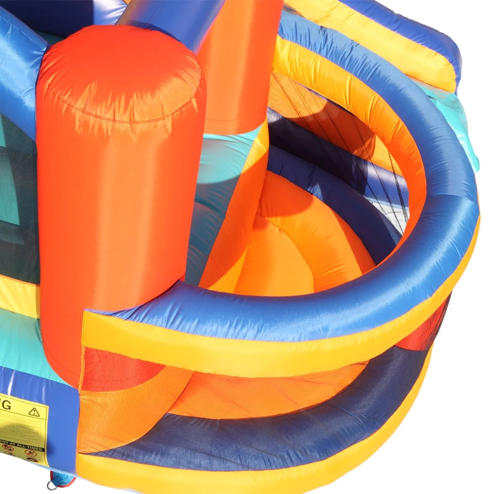 Inflatable Bounce House Slide Bouncer with Basketball Hoop Climbing Wall E1818