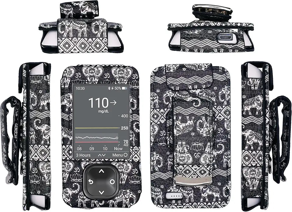 Leather Case with Clip & Screen Protector for Dexcom G7 / G6 Receiver K631159