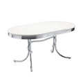Chrome and Black 5-Piece Metal Oval Dining Set C30022
