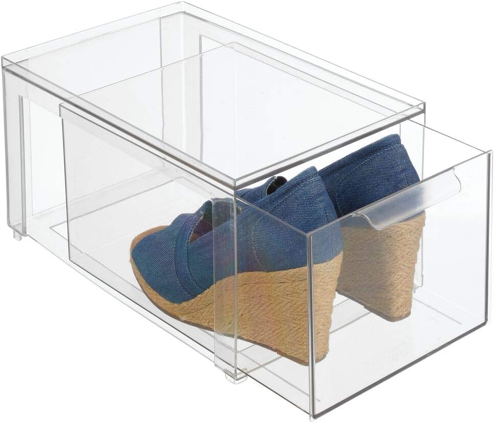 Clear 4 Pack Plastic Stackable Storage Drawer G175