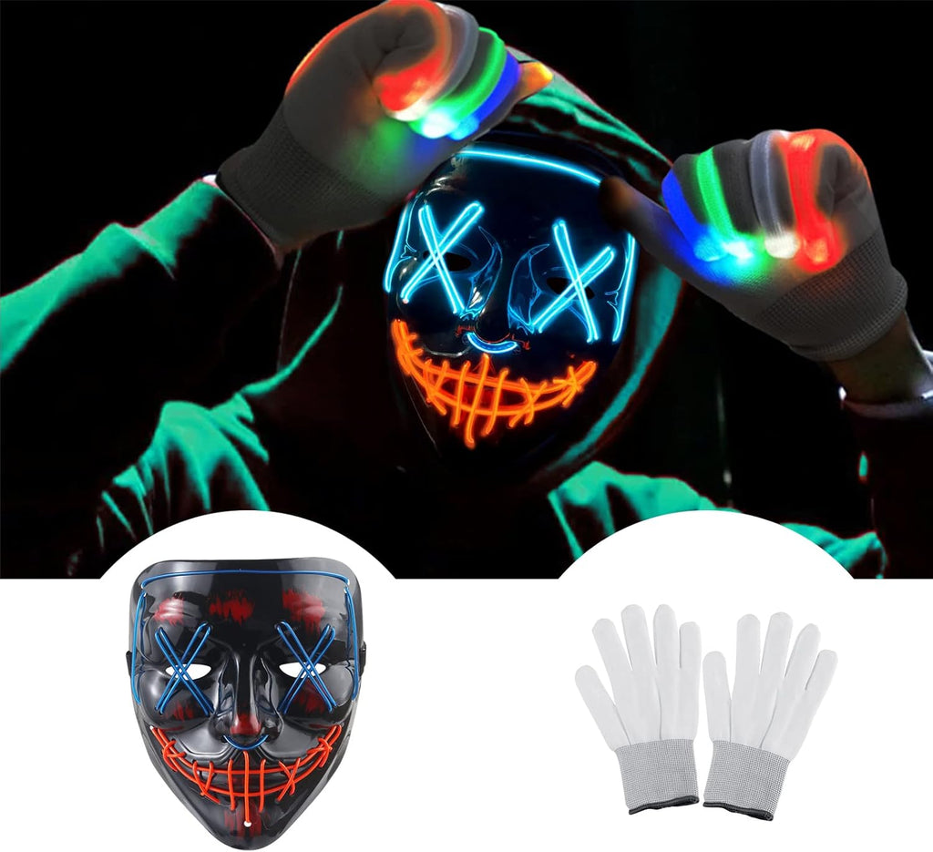 LED Light Up Mask with Gloves Kit P119277