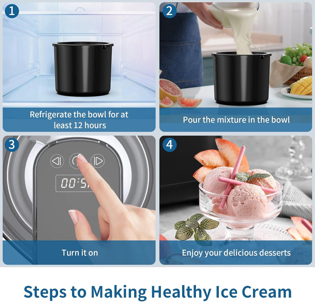 1.58 Quart Ice Cream Maker Machine with Double-Insulated Freezer Bowl G9426