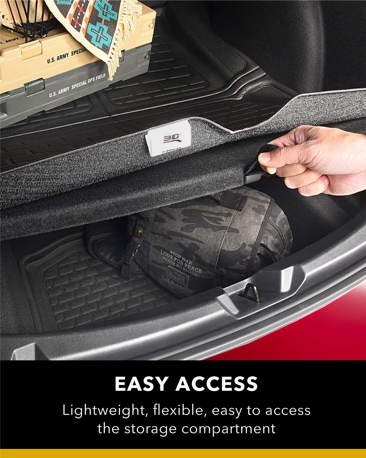 All-Weather Rear Trunk Well Mat for Tesla Model Y 7-Seat 2021 Custom Fit Cargo Liner B189658