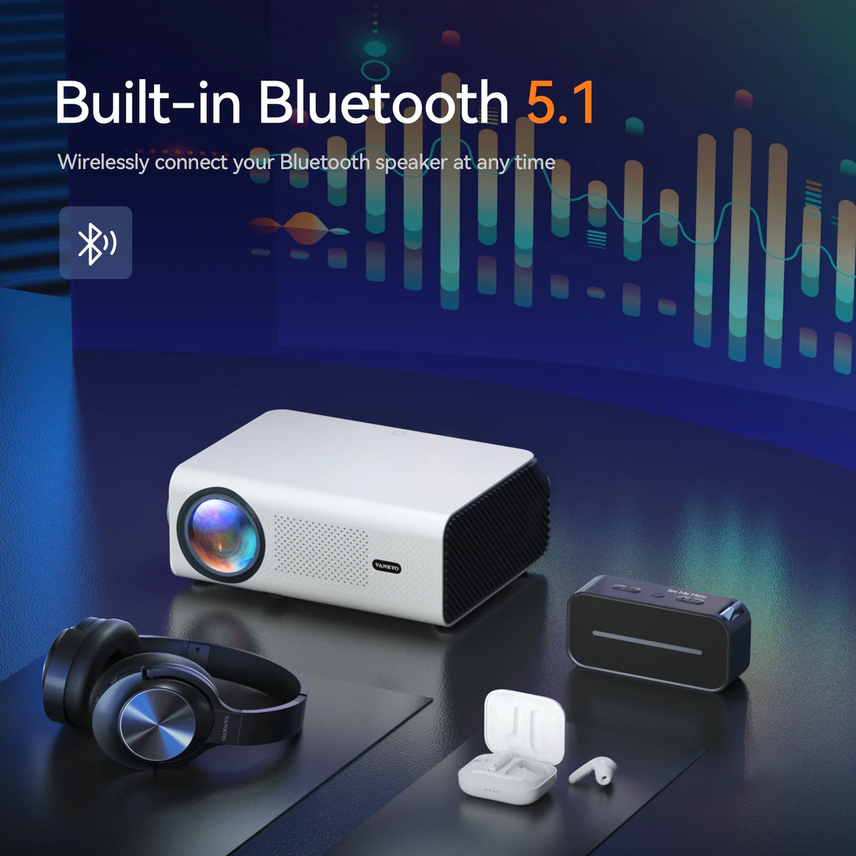 Native 1080P Mini Projector with Bluetooth C90173