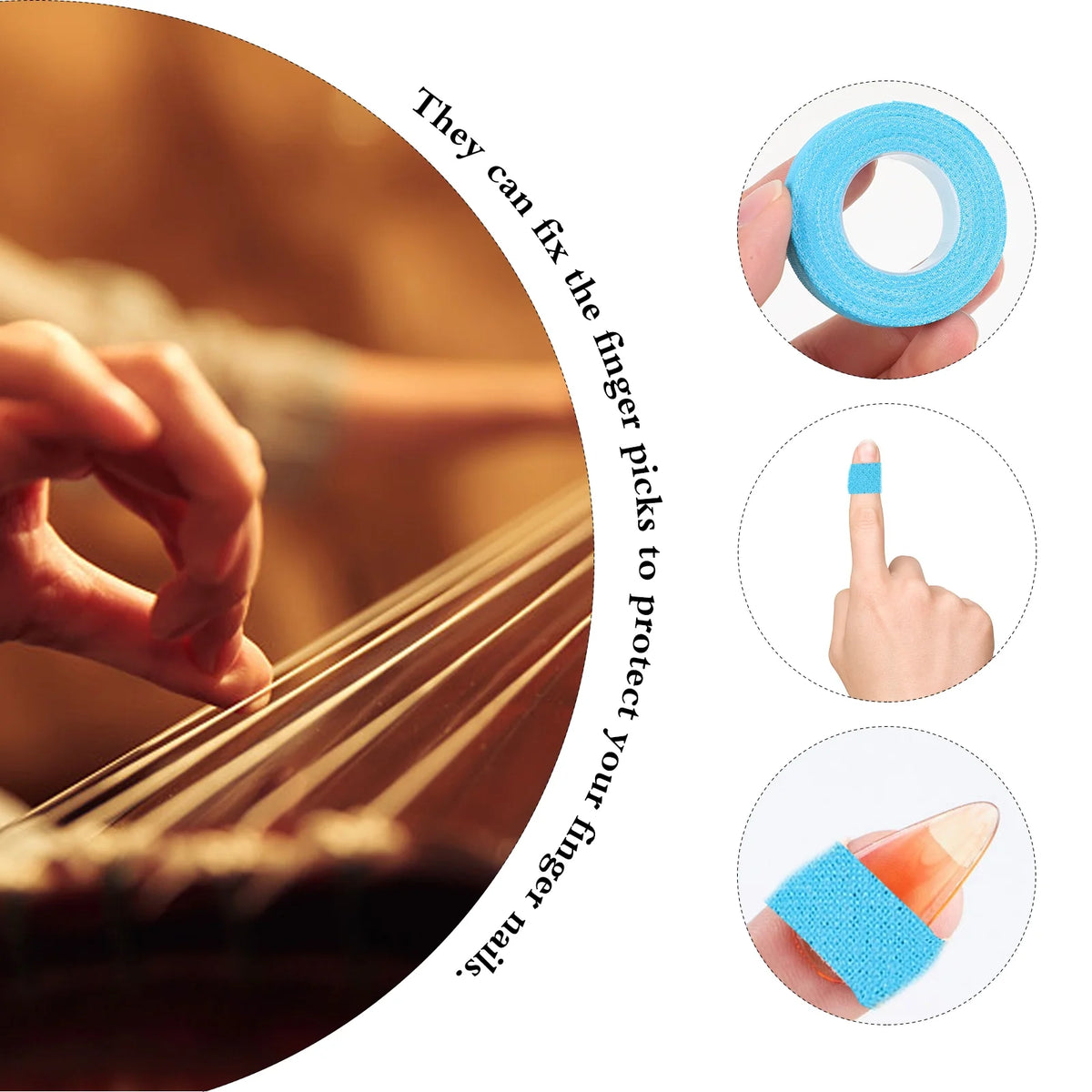 10 Rolls Self-adhesive Guitar Finger Tapes A296