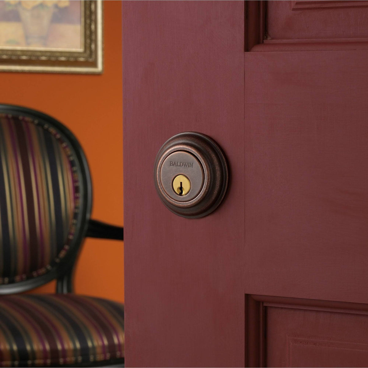 Satin Nickel Round Deadbolt Double Cylinder D781508