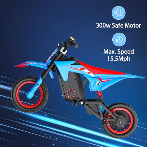 Kids Electric Dirt Bike 25KM/h Adjustable Speed Black B68999