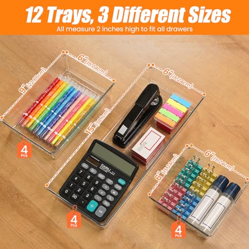 6 Pcs Clear Acrylic Drawer Organizer Set N4876