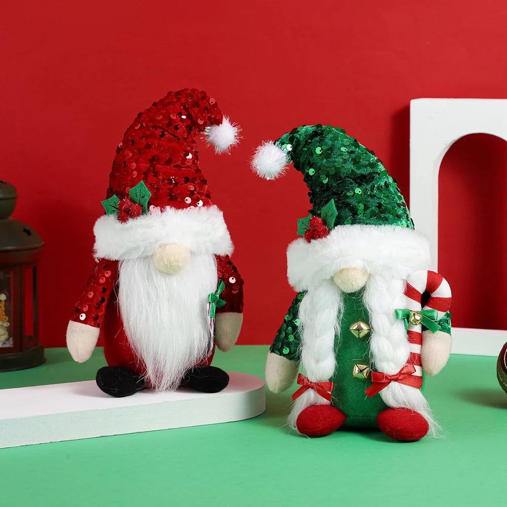 2Pcs Christmas Gnome Plush Dolls Ornaments Y70292