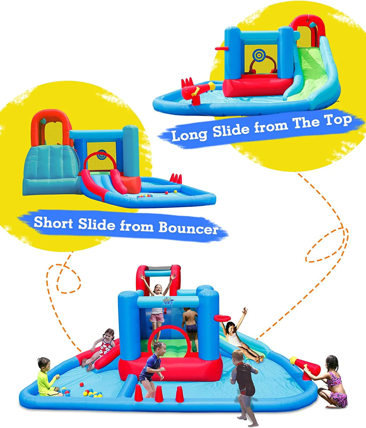 Inflatable Water Slide with Pool and 30 Pit Balls V367675