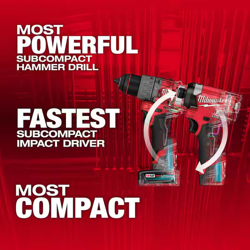 12V Lithium-Ion Brushless Cordless Hammer Drill/Impact Driver Combo Kit G526050