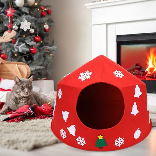 Large Christmas Cat Bed with Detachable Washable Cover T84957