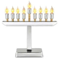 Chrome Plated Electric Menorah with Gold Accents E96780