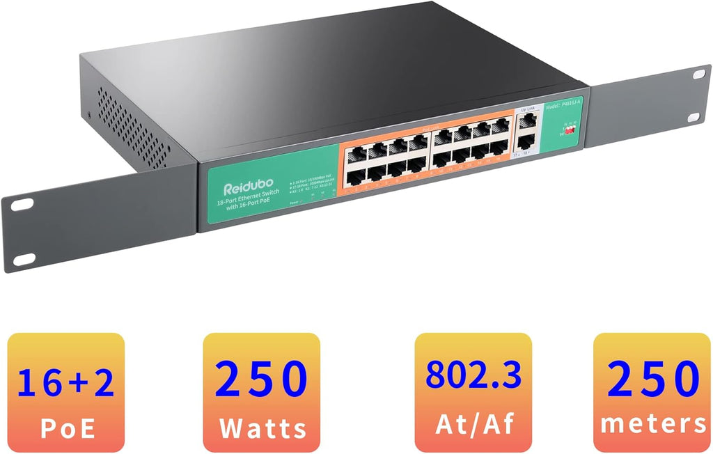 10 Port PoE Ethernet Switch with 8 Port PoE 100Mbps V966