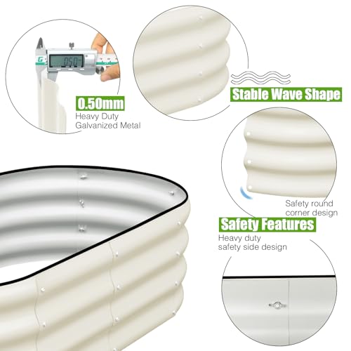 Galvanized Raised Garden Bed, 4x2x1ft Oval Metal Planter Box O2854