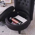 Black Velvet Tufted Side Chair B8415