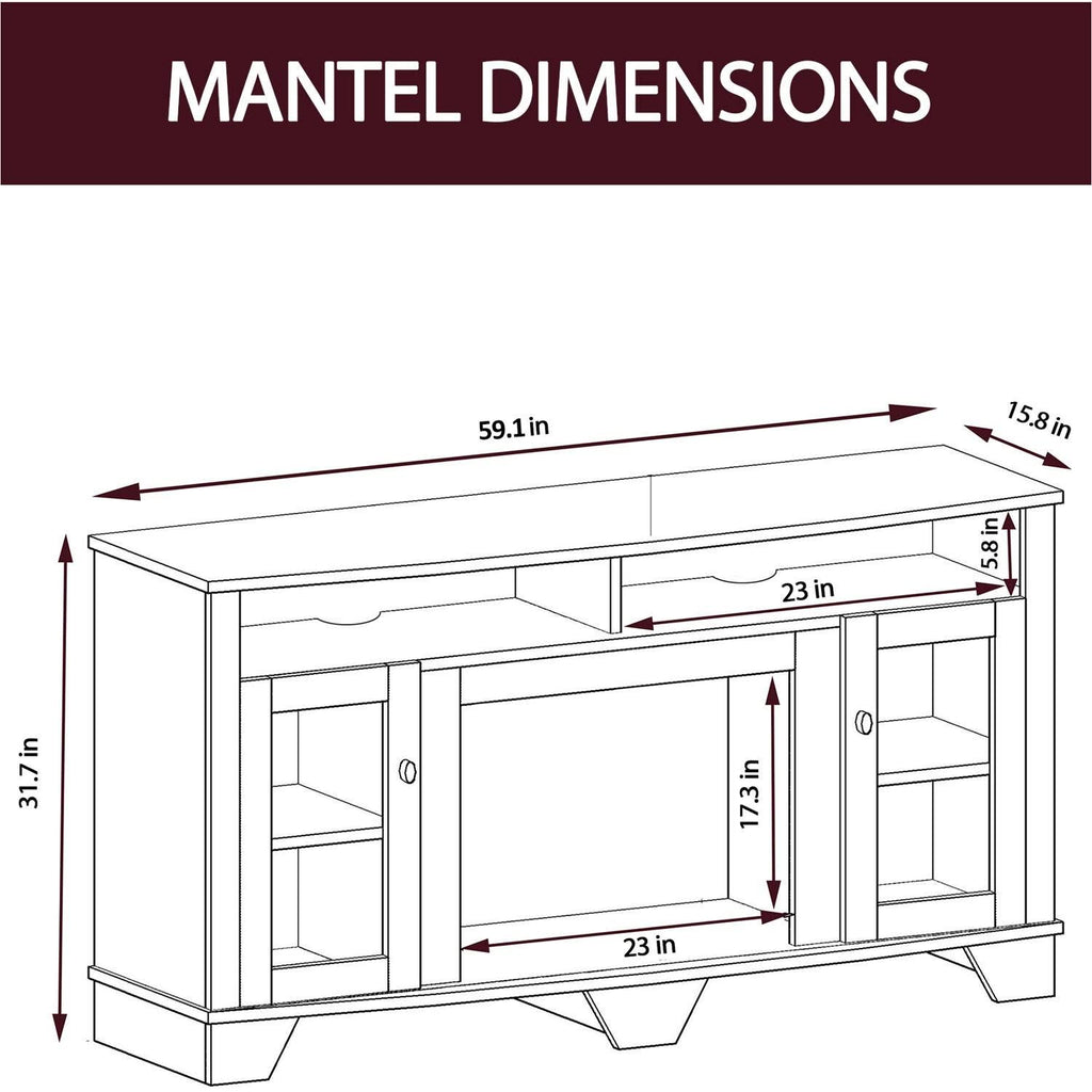 White Electric Fireplace with Entertainment Stand J7858