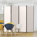 4 Panel Folding Privacy Screen Room Divider with 3 Metal Feet Y979876