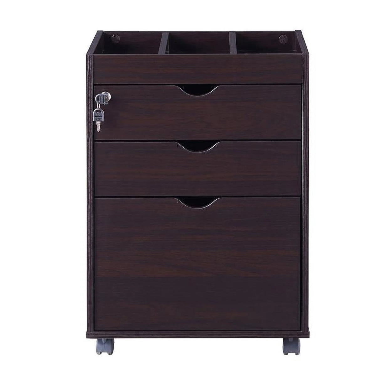 Cappuccino 3-Drawer Wood File Cabinet M655483