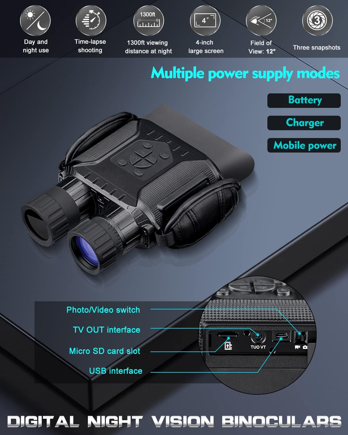 Digital Infrared Night Vision Binoculars with 32GB Memory Card B192891