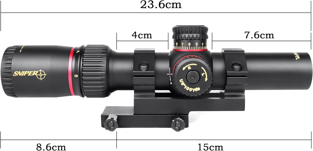 1-5X24 FFP Scope with Red/Green Illuminated Reticle and Scope Mount O792643