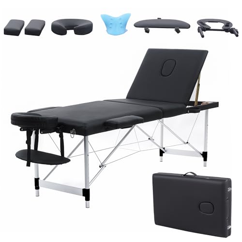 84 Inch Black Aluminum Massage Table W61039