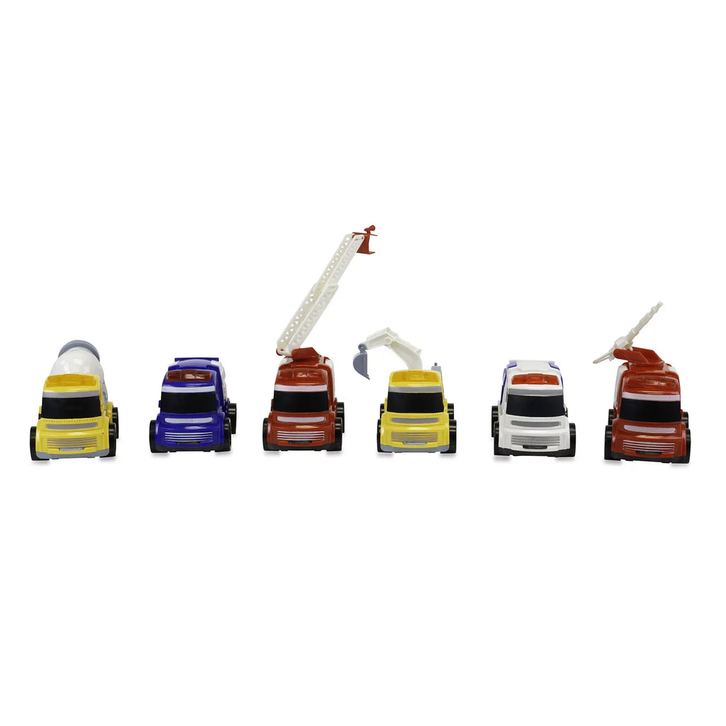 Set of 6 Friction Powered Toy Cars R7569