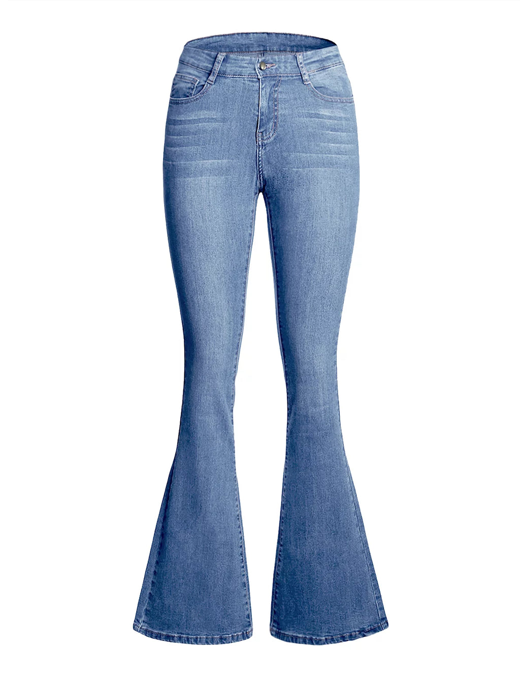 Blue Flare Bell Bottom Mid Rise Denim Jeans N893