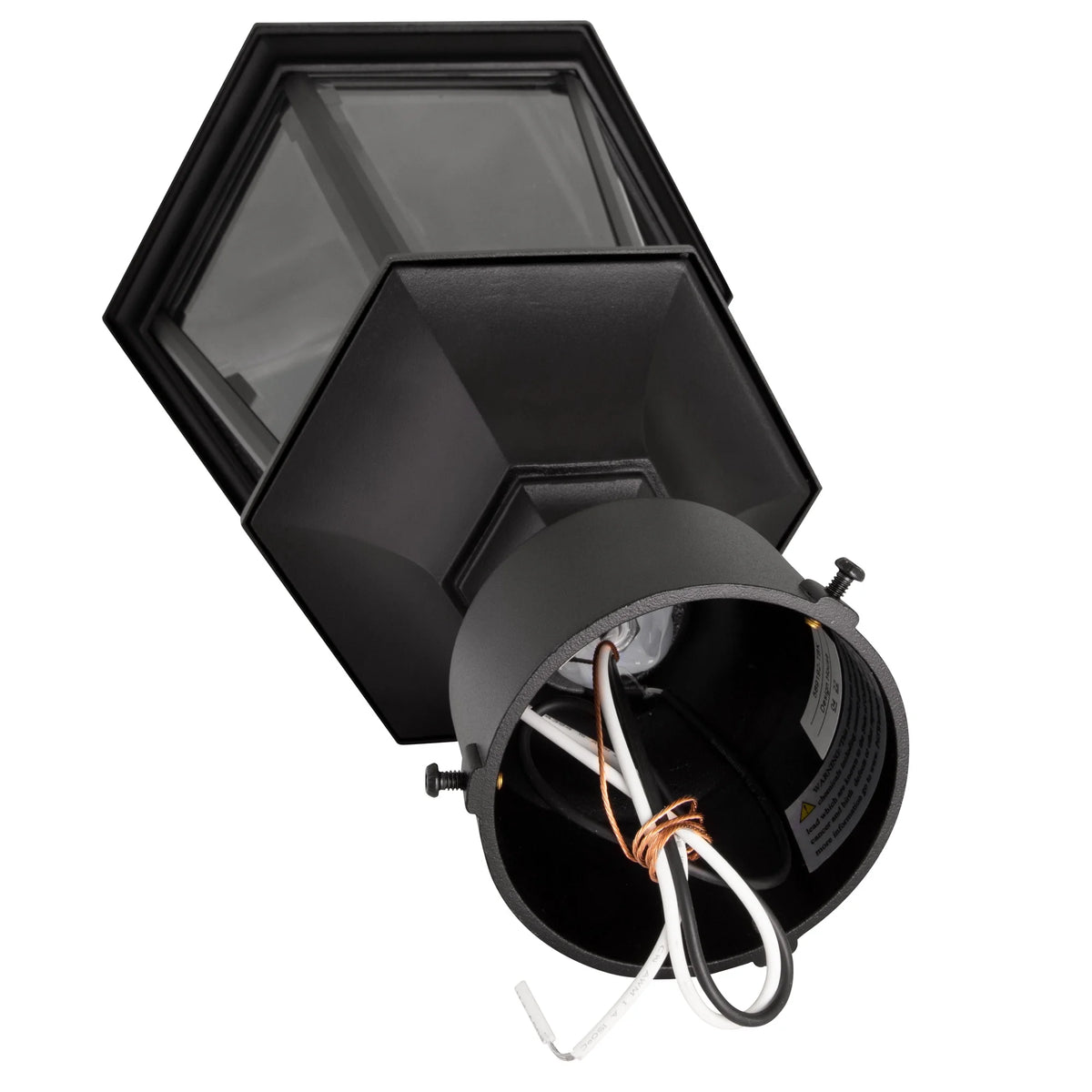 Textured Black Outdoor Post Top Light with Clear Glass V968