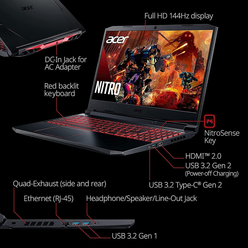 15.6" FHD 144Hz Gaming Laptop with Intel Core i5-11400H, GeForce RTX 3050 Ti, 16GB RAM, 1TB PCIe SSD L7494