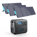 Portable Solar Generator with 3 200W Solar Panels, AC200MAX 2048Wh Power Station, LiFePO4 Battery Pack V8126