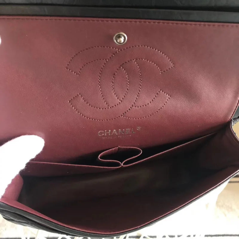 Aged Calfskin Leather Flap Bag B28209