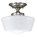 Semi-Flush Opal Glass Schoolhouse Fixture Satin Nickel Finish T795251