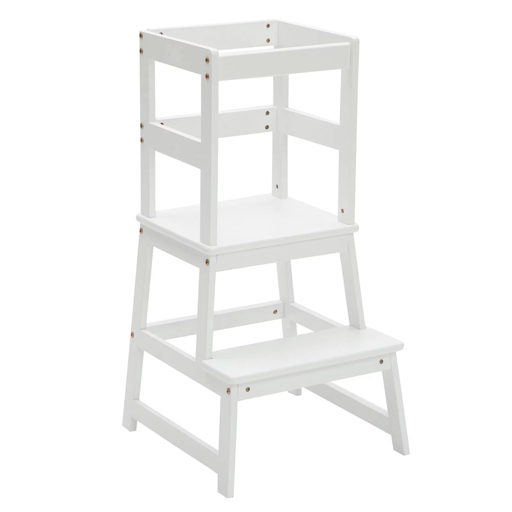 White Wooden Two Step Kids Stool N618497