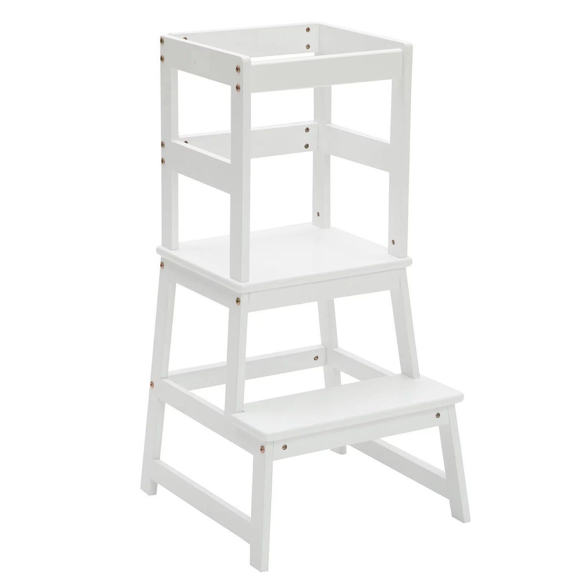 White Wooden Two Step Kids Stool N618497