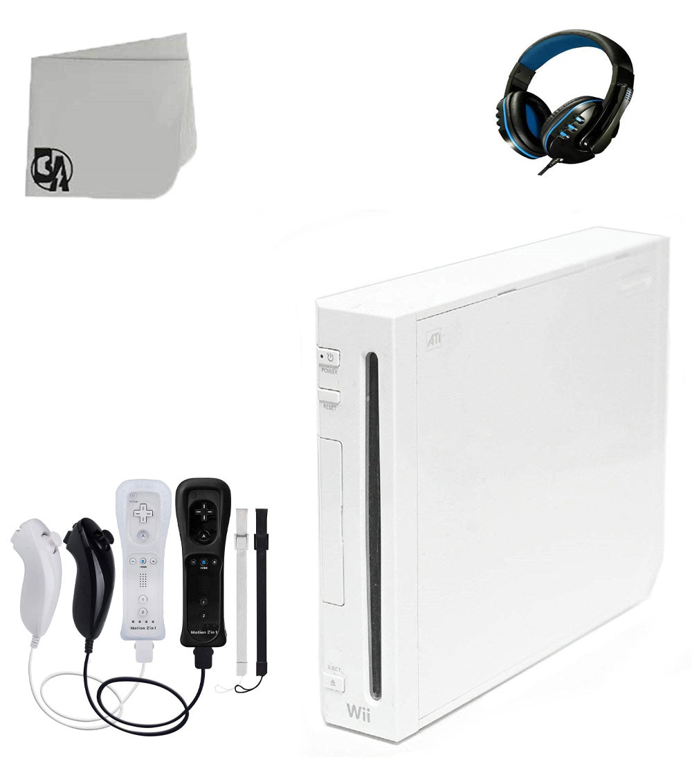 White Gaming Console With 2 Black&White Gaming Controller + Head Set F3562