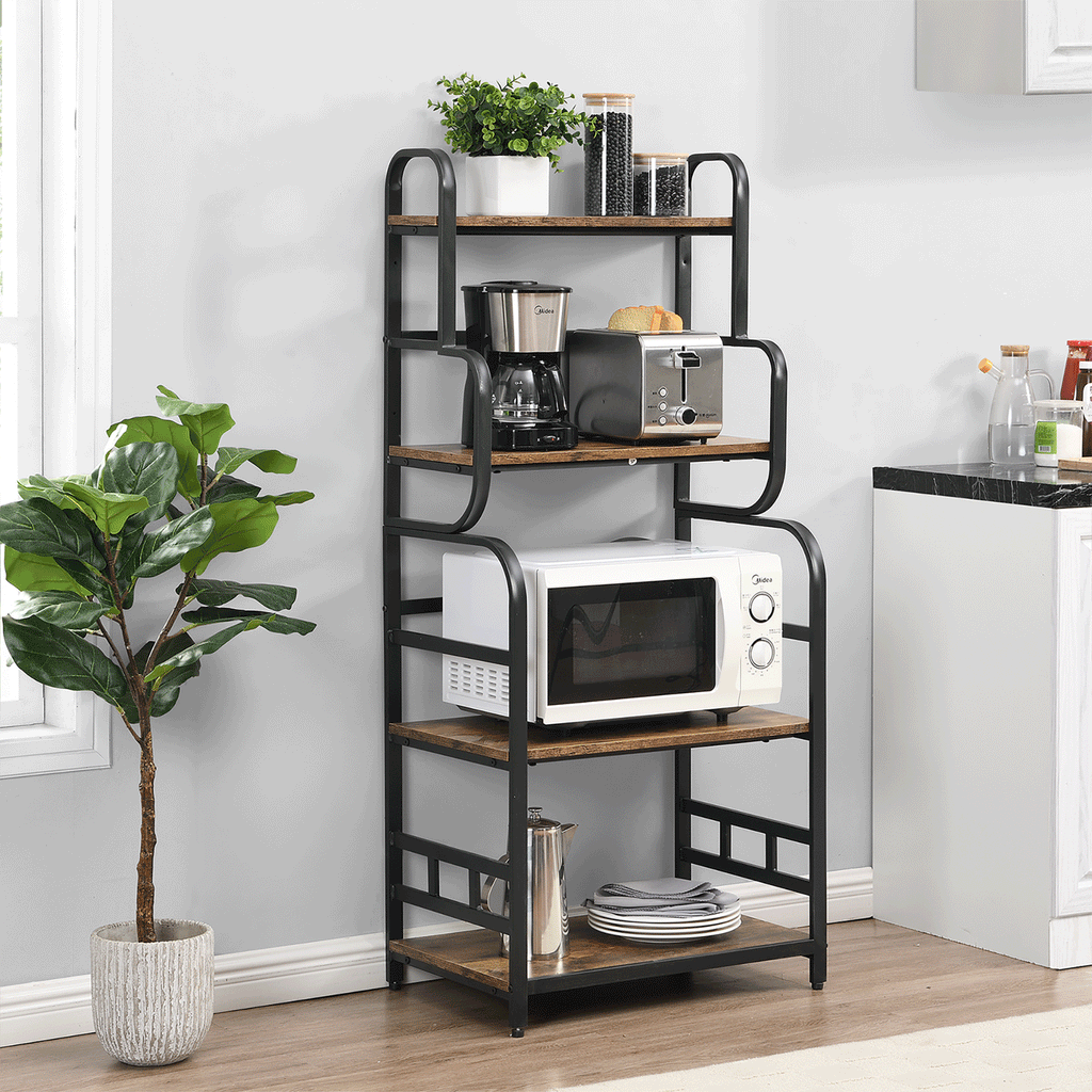 4-Tier Kitchen Bakers Rack with Storage Shelves D172