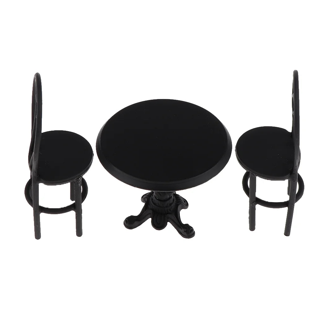Miniature Round Table Chair Stool Dollhouse Furniture P658207