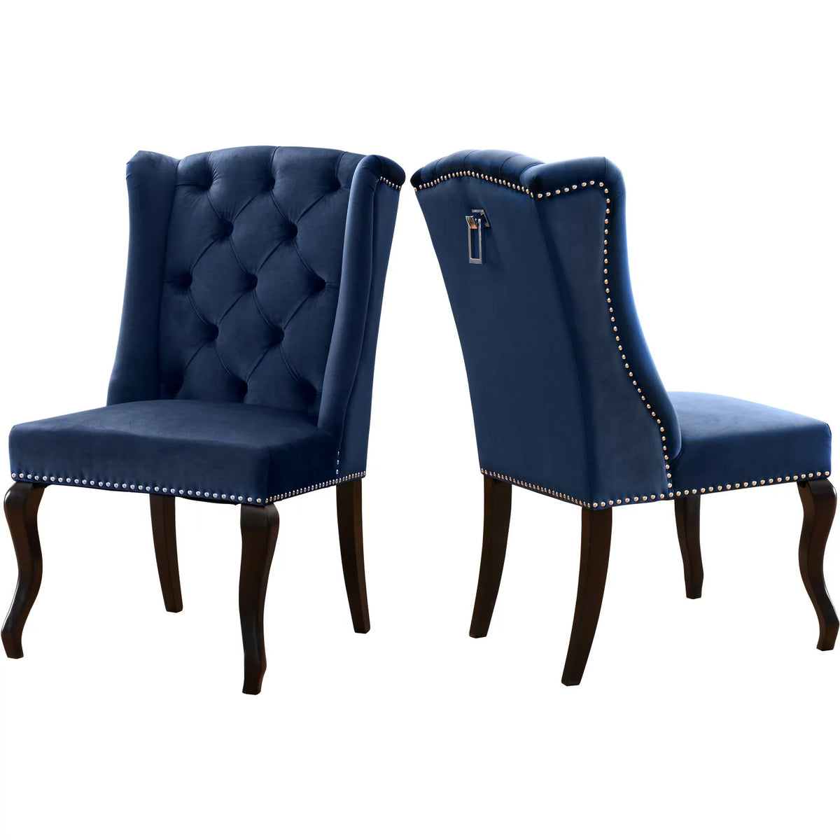 Gray Velvet Dining Chair Set of 2 O4161