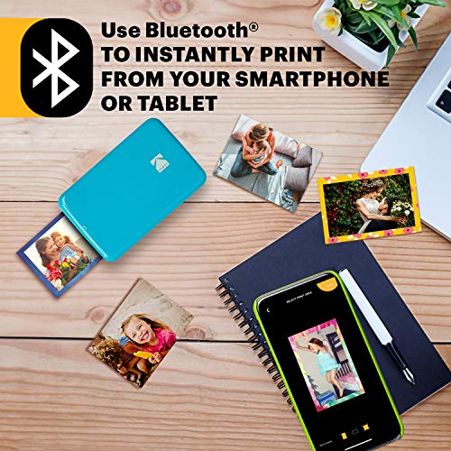 Portable Mini Color Wireless Photo Printer - Zink 2x3” Sticky-Back Photos - White C305